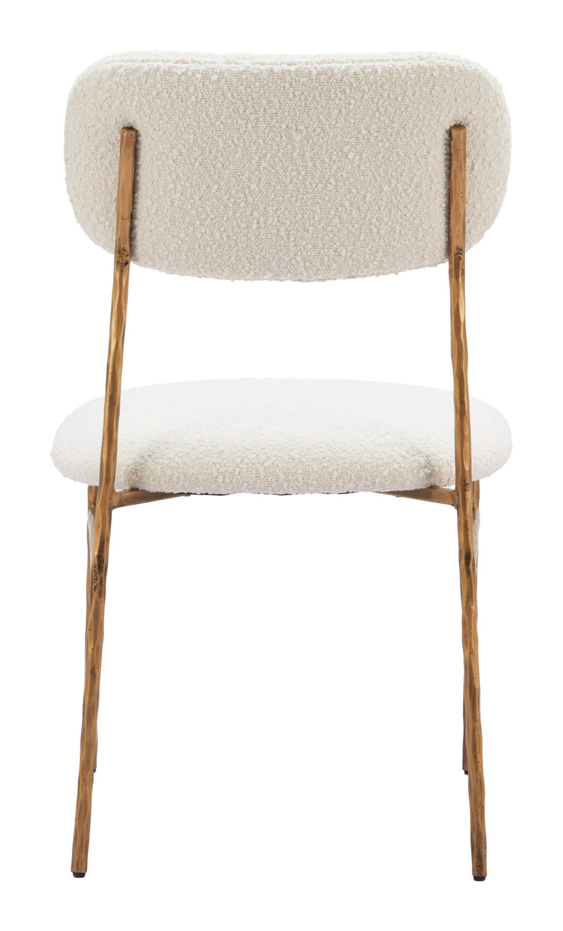 Cream and Gold Dining Chair with Steel Frame and Performance Fabric 6 Cream and Gold Dining Chair with Steel Frame and Performance Fabric - Image 6