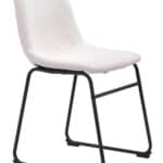 Ivory Shearling Style Dining Chairs with Metal Base (Set of 2) 17 Ivory Shearling Style Dining Chairs with Metal Base (Set of 2)