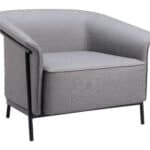 Slate Gray Vinyl Accent Chair with Steel Frame and Armrests 7 Slate Gray Vinyl Accent Chair with Steel Frame and Armrests