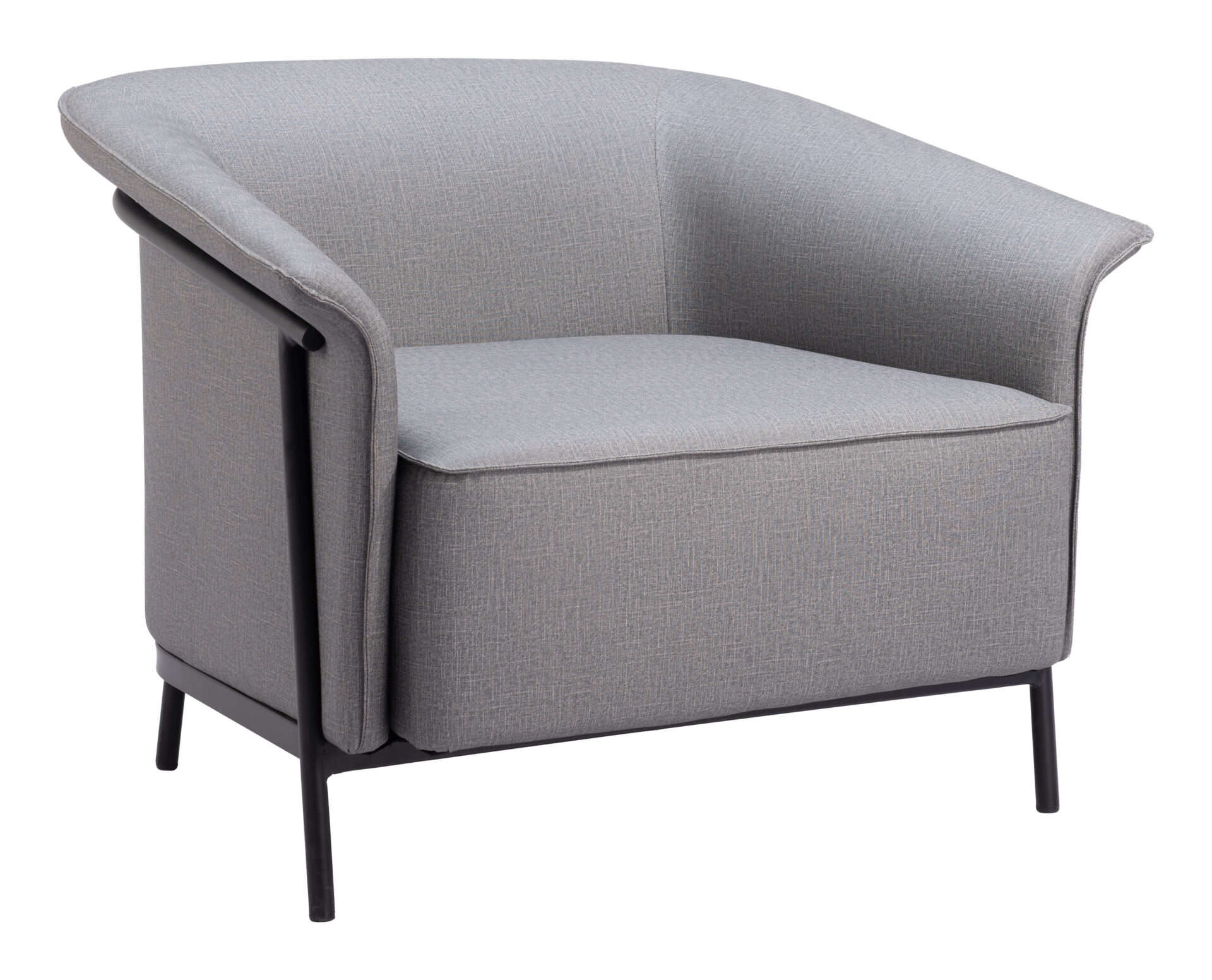 Slate Gray Vinyl Accent Chair with Steel Frame and Armrests 1 Slate Gray Vinyl Accent Chair with Steel Frame and Armrests