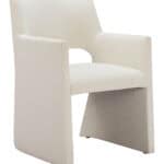 Linen-Style Upholstered Dining Chair with Armrests and Solid Wood Frame 12 Linen-Style Upholstered Dining Chair with Armrests and Solid Wood Frame