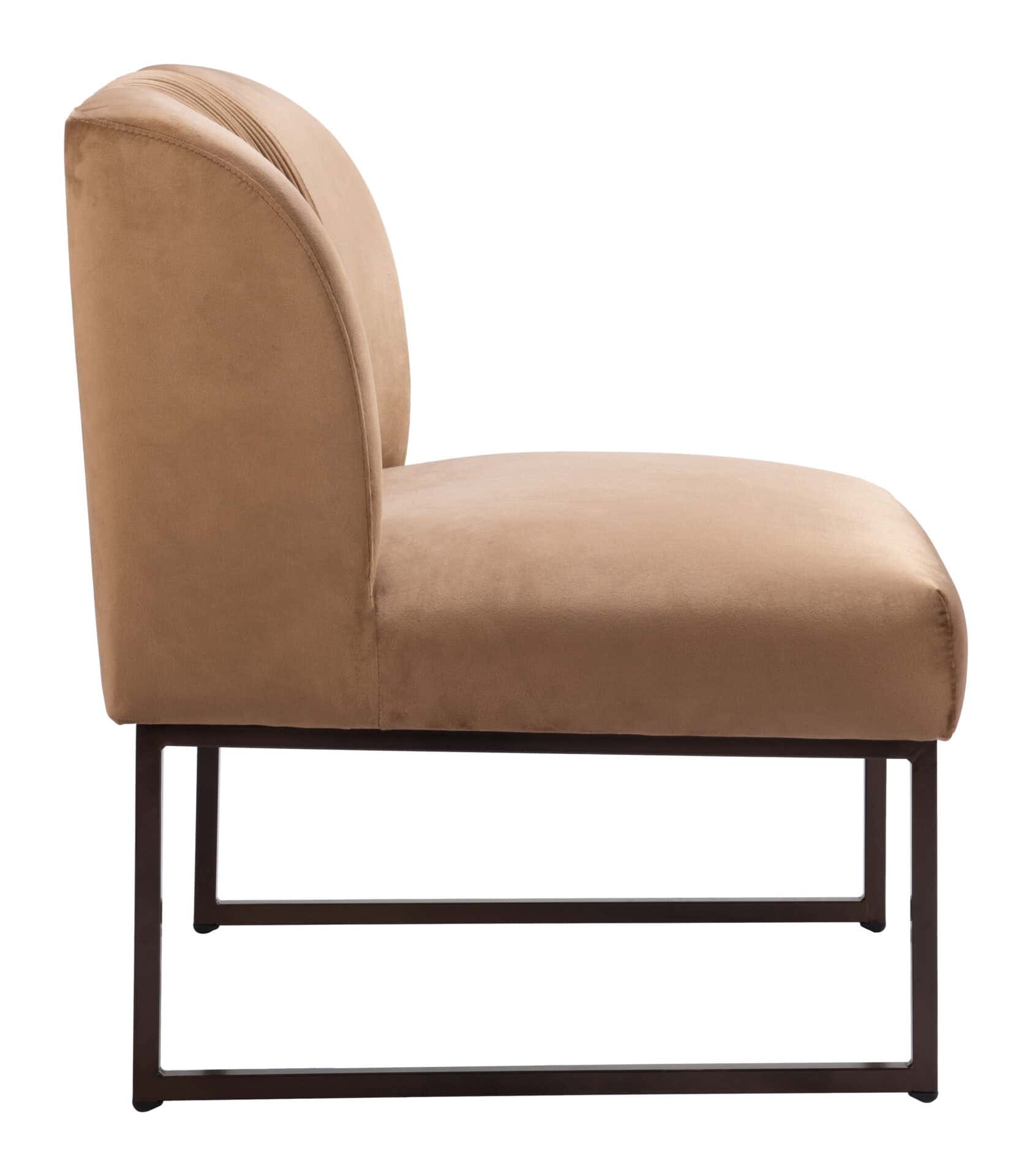 Modern Velvet Accent Chair with Powder Coated Steel Base 3 Modern Velvet Accent Chair with Powder Coated Steel Base - Image 3
