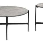 Modern Gray and Black Round Coffee Table Set (2-Piece) 18 Modern Gray and Black Round Coffee Table Set (2-Piece)