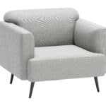 Light Gray Armchair with Modern Design and Pine Wood Legs 17 Light Gray Armchair with Modern Design and Pine Wood Legs
