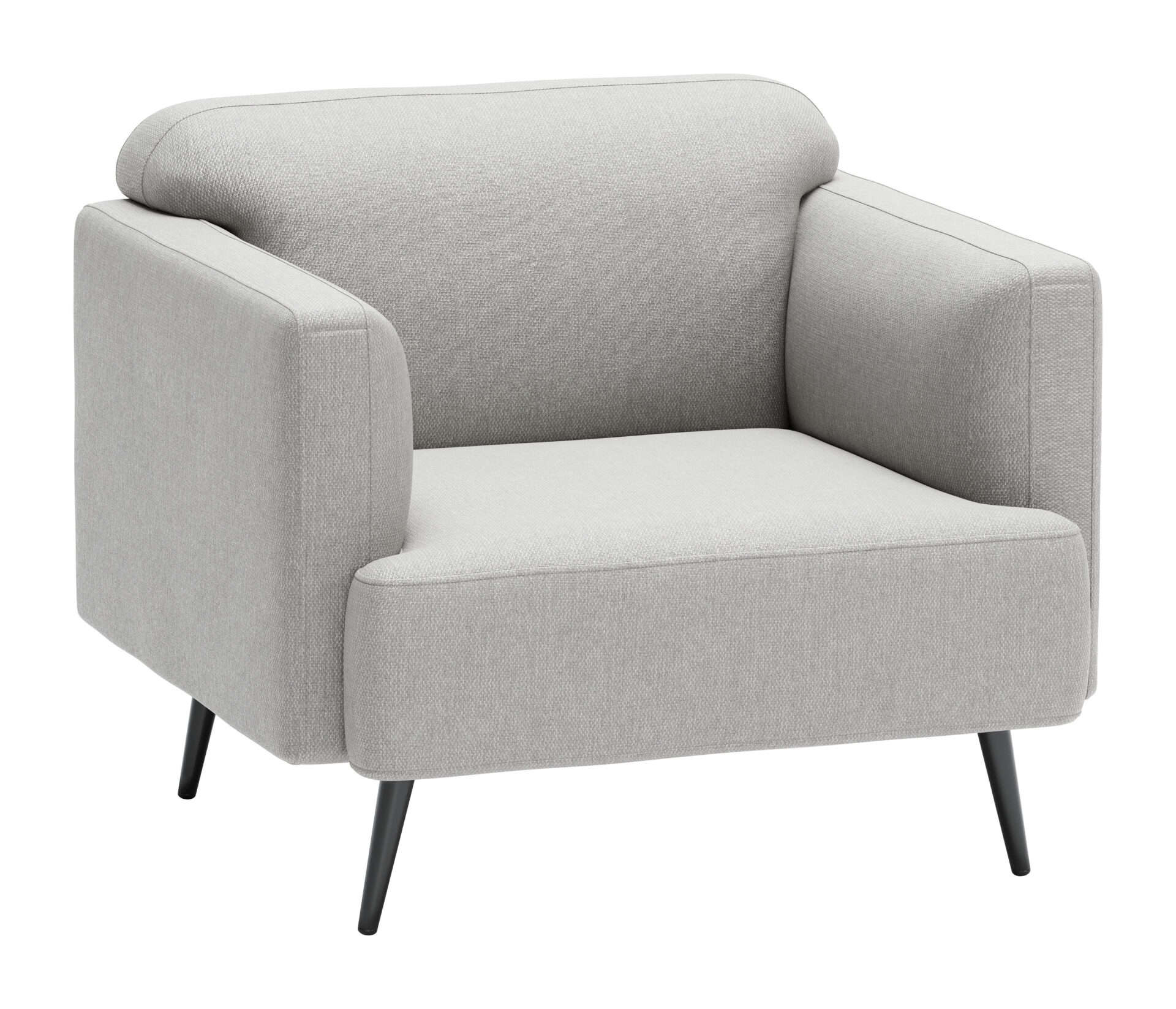 Light Gray Armchair with Modern Design and Pine Wood Legs 8 Light Gray Armchair with Modern Design and Pine Wood Legs - Image 8