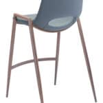 Mid-Century Modern Gray Faux Leather Counter Stool with Walnut Legs (Set of 2)