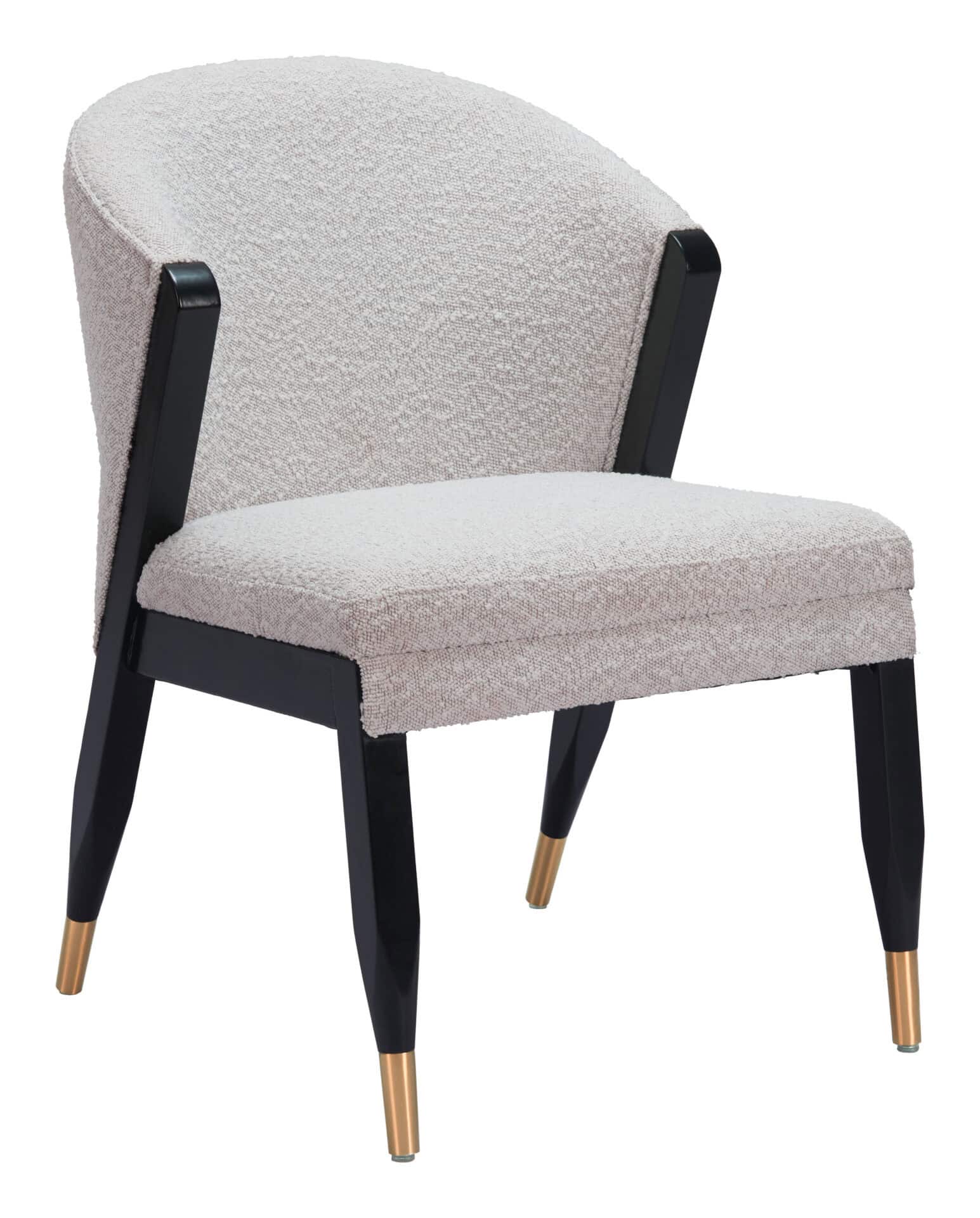 Misty Gray Dining Chair with Wood Frame and Stainless Steel Legs 3 Misty Gray Dining Chair with Wood Frame and Stainless Steel Legs - Image 3