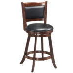 Swivel Counter Stool with Upholstered Seat and Backrest (Set of 2)