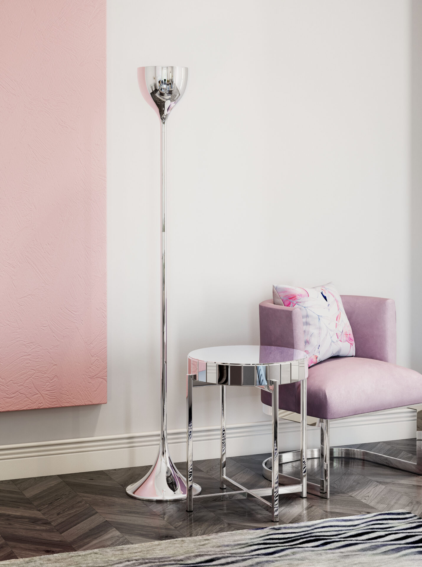 Chrome Teardrop Floor Lamp for Living Room or Home Office - Cave Supplies