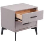 Gray End Table with Two Fabric Drawers and Steel Frame 18 Gray End Table with Two Fabric Drawers and Steel Frame
