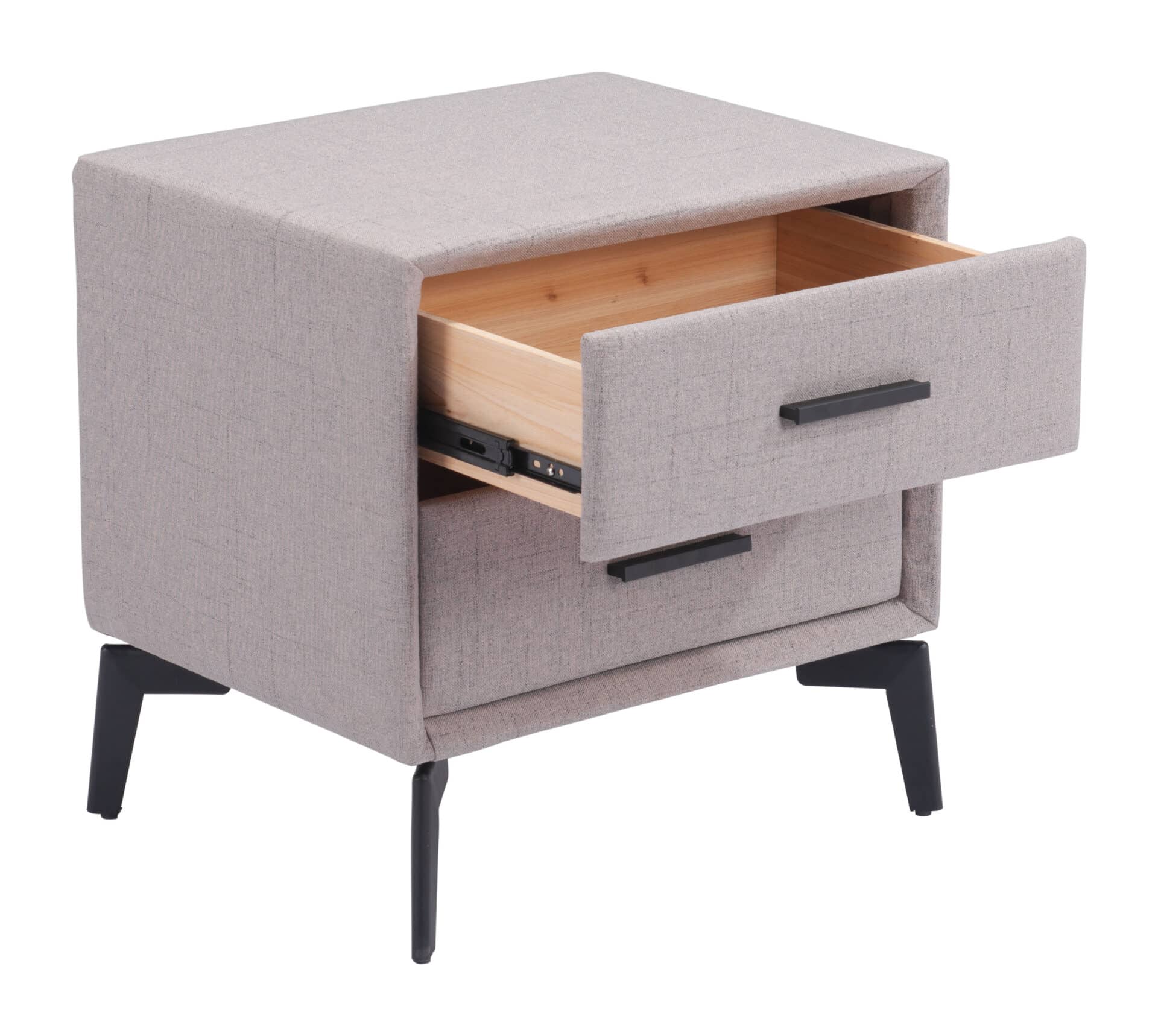 Gray End Table with Two Fabric Drawers and Steel Frame 8 Gray End Table with Two Fabric Drawers and Steel Frame - Image 8
