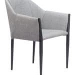 Slate Gray Dining Chairs - Steel Frame, Vinyl Upholstery (Set of 2) 12 Slate Gray Dining Chairs - Steel Frame, Vinyl Upholstery (Set of 2)