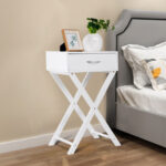 X Base Wooden End Table with Drawer for Living Room 11 X Base Wooden End Table with Drawer for Living Room