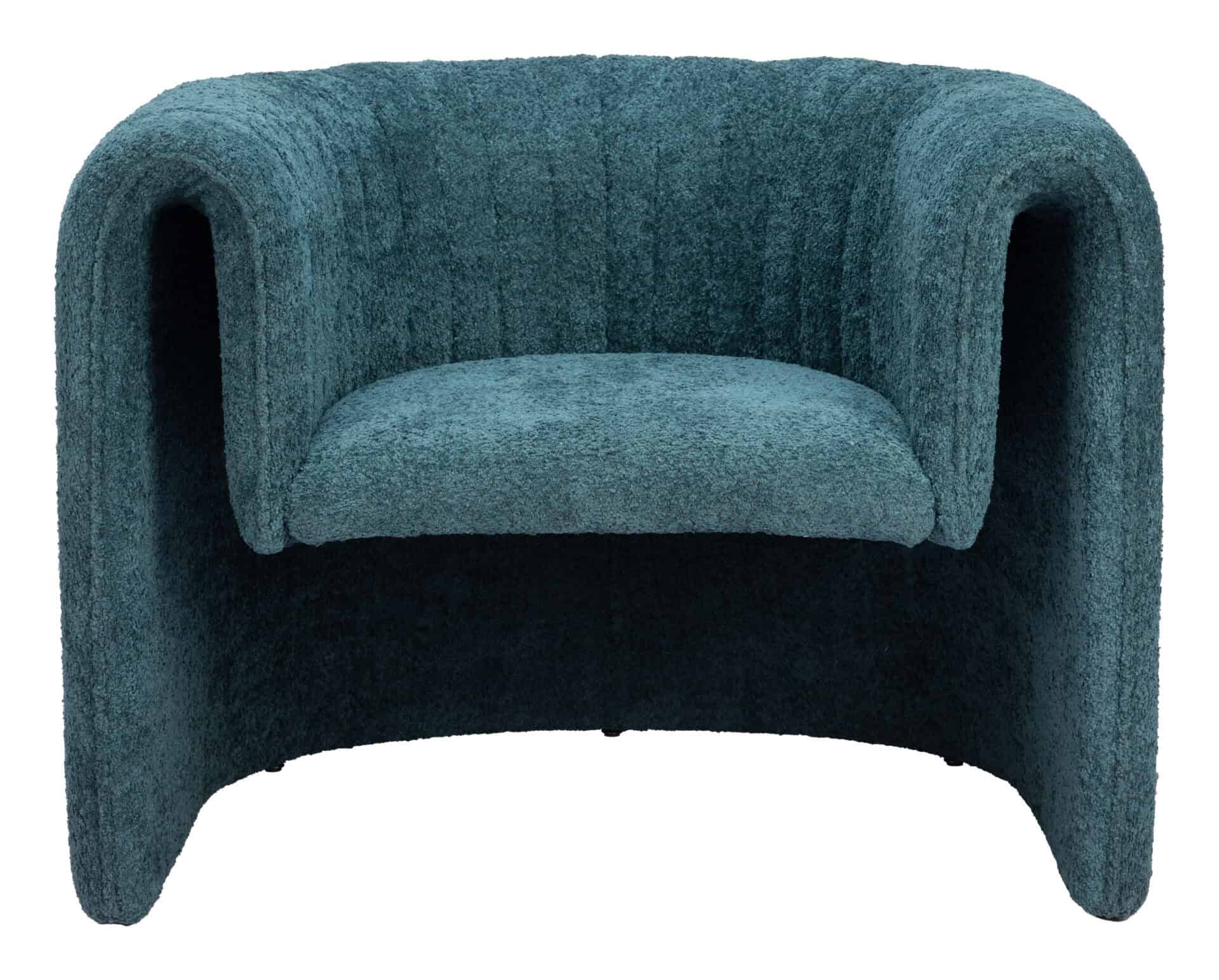 Aquamarine Sherpa Accent Chair with Tufted Upholstery and Armrests 3 Aquamarine Sherpa Accent Chair with Tufted Upholstery and Armrests - Image 3