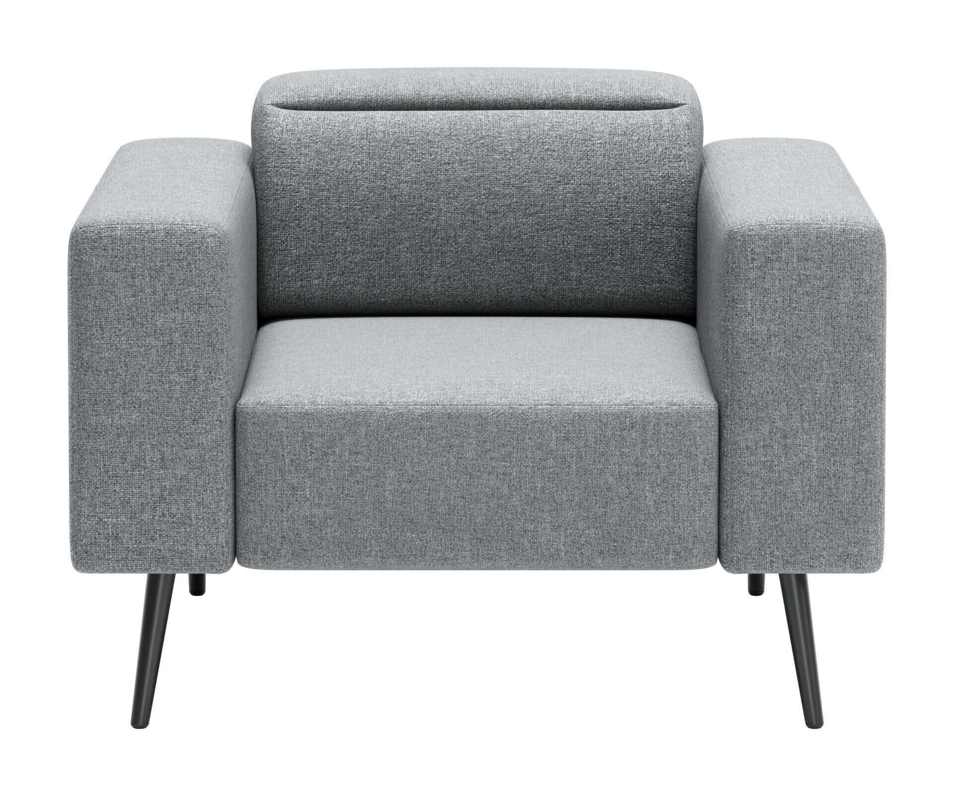 Comfy Dark Gray Armchair with Wood Legs and Polyester Fabric 5 Comfy Dark Gray Armchair with Wood Legs and Polyester Fabric - Image 5