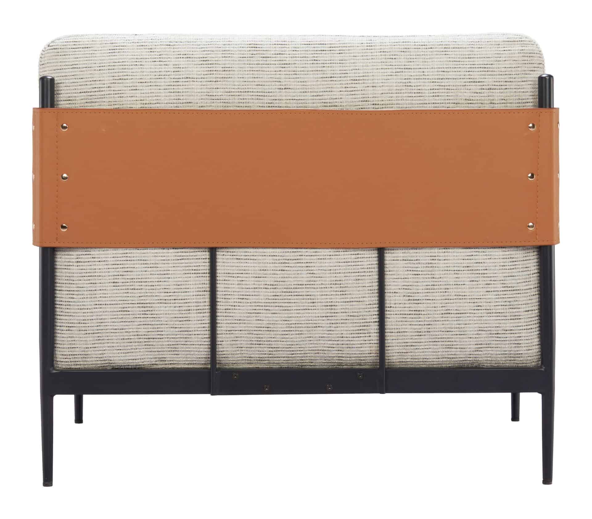 Industrial Gray Armchair with Steel Frame and Fabric Cushions 6 Industrial Gray Armchair with Steel Frame and Fabric Cushions - Image 6
