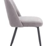 Gray Boho Dining Chair with Steel Legs (Set of 2)