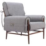 Gray Contemporary Accent Chair with Padded Armrests and Steel Frame 13 Gray Contemporary Accent Chair with Padded Armrests and Steel Frame