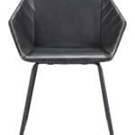 Modern Black Vinyl Dining Chair with Steel Legs (Set of 2) 14 Modern Black Vinyl Dining Chair with Steel Legs (Set of 2)