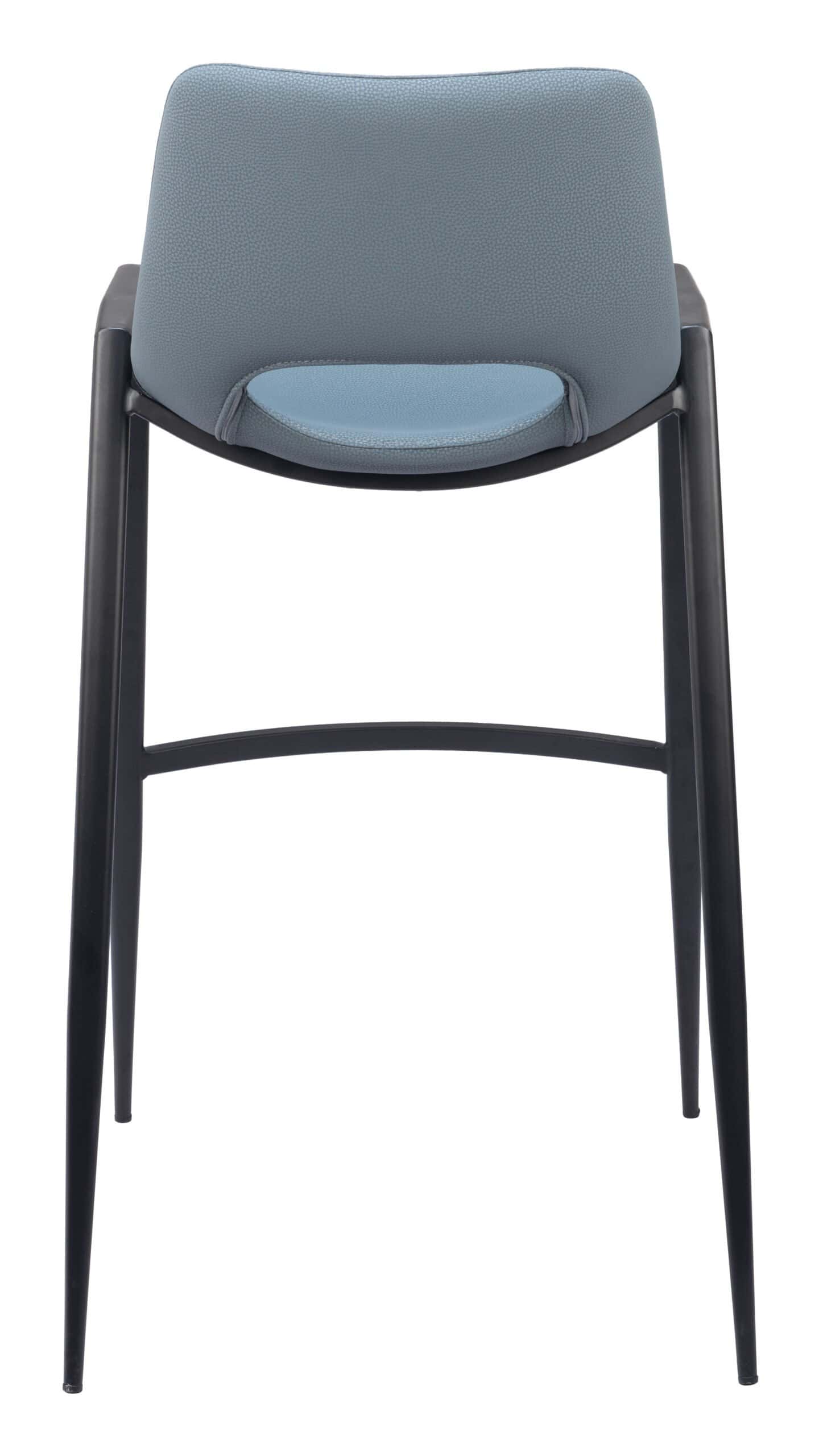Mid-Century Modern Faux Leather Barstools with Armrest and Footrest (Set of 2)