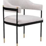 Modern Gray Dining Chair with Plush Teddy Fabric and Steel Frame 17 Modern Gray Dining Chair with Plush Teddy Fabric and Steel Frame