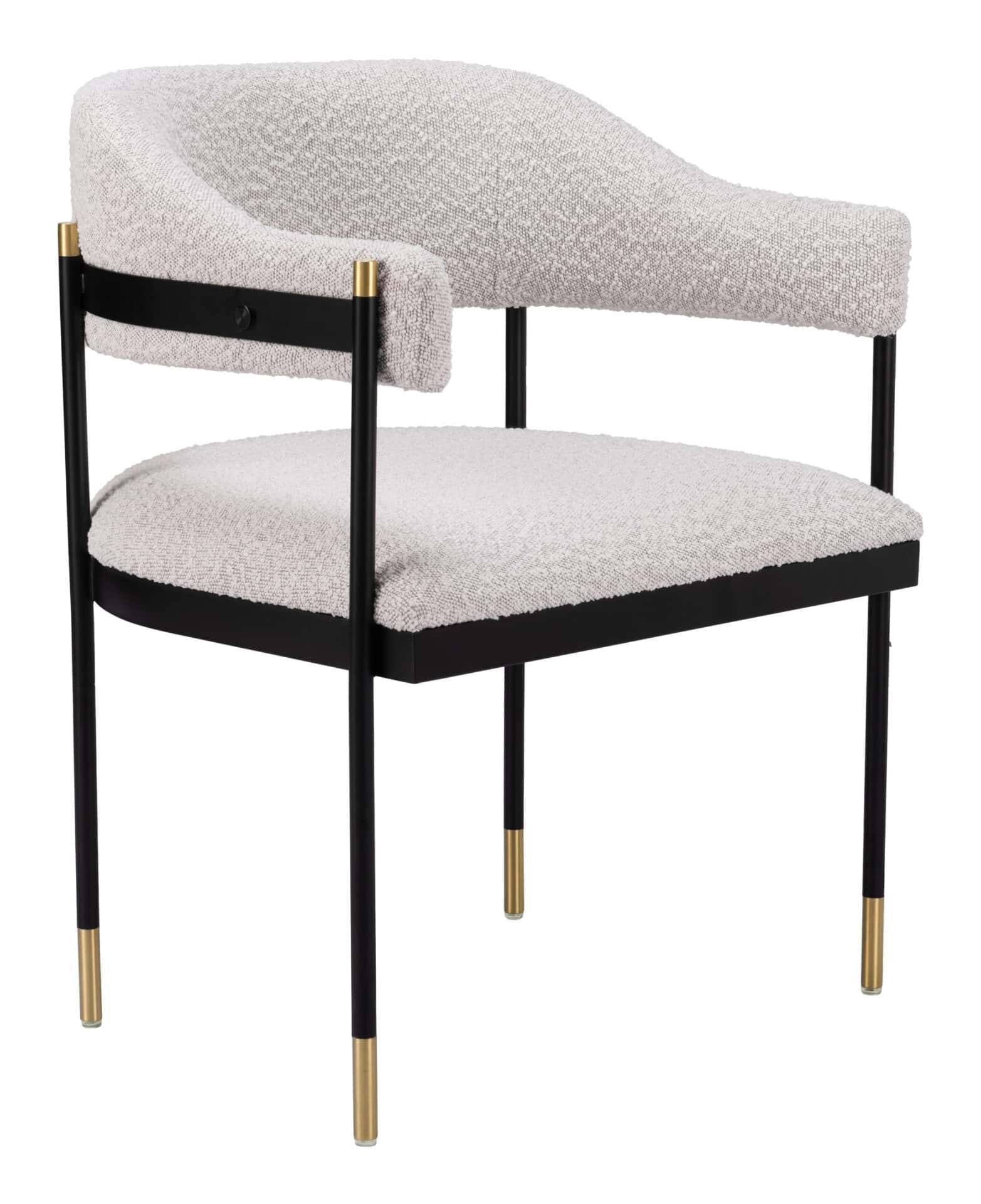 Modern Gray Dining Chair with Plush Teddy Fabric and Steel Frame 8 Modern Gray Dining Chair with Plush Teddy Fabric and Steel Frame - Image 8