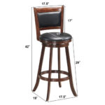 29 Inch Swivel Bar Stools with Cushioned Seats (Set of 2)