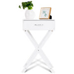X Base Wooden End Table with Drawer for Living Room 13 X Base Wooden End Table with Drawer for Living Room