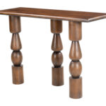 Mid-Century Acacia Wood Console Table with Natural Finish 11 Mid-Century Acacia Wood Console Table with Natural Finish
