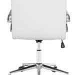 White Faux Leather Office Chair with Adjustable Height and Tilt Function 15 White Faux Leather Office Chair with Adjustable Height and Tilt Function