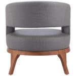 Slate Gray Vinyl Accent Chair with Wood Base and Armrests 14 Slate Gray Vinyl Accent Chair with Wood Base and Armrests