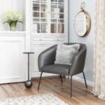 Boho Chic Faux Leather Accent Chair with Steel Legs Vintage Gray 11 Boho Chic Faux Leather Accent Chair with Steel Legs Vintage Gray