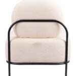 Teddy Fabric Accent Chair with Powder-Coated Steel Legs