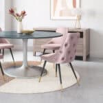 Velvet Tufted Dining Chair with Brass Legs (Set of 2) 10 Velvet Tufted Dining Chair with Brass Legs (Set of 2)