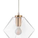 Geometric Brass Ceiling Lamp with Tempered Glass Shade 13 Geometric Brass Ceiling Lamp with Tempered Glass Shade