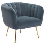Art Deco Velvet Accent Chair with Gold Legs - Gray 14 Art Deco Velvet Accent Chair with Gold Legs - Gray