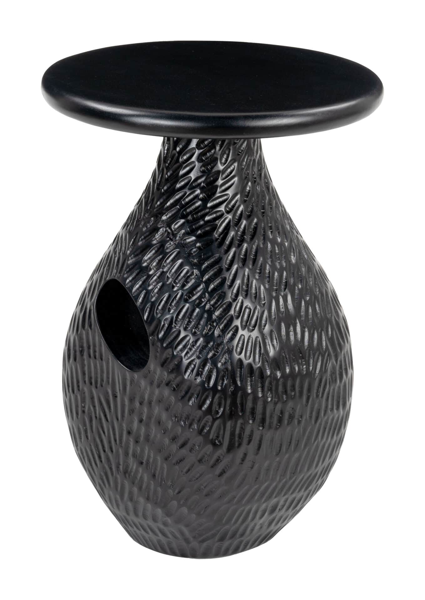 Black Mango Wood Side Table with Rubber Feet for Scratch Protection 5 Black Mango Wood Side Table with Rubber Feet for Scratch Protection - Image 5