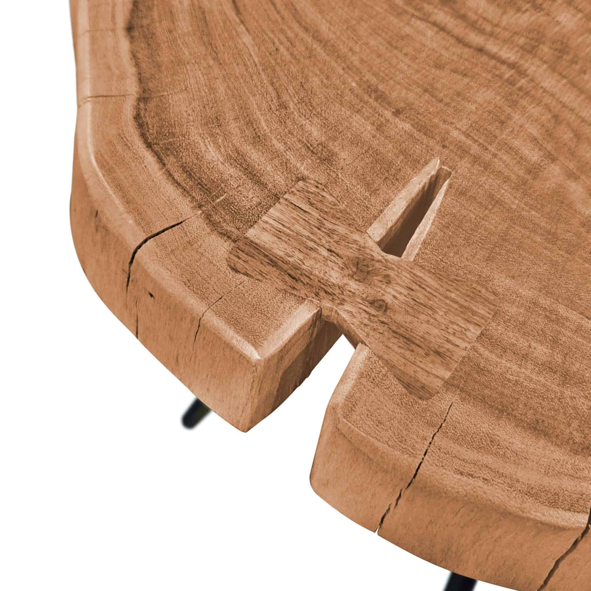 Reclaimed Acacia Wood and Steel Boho-Chic Accent Table 6 Reclaimed Acacia Wood and Steel Boho-Chic Accent Table - Image 6