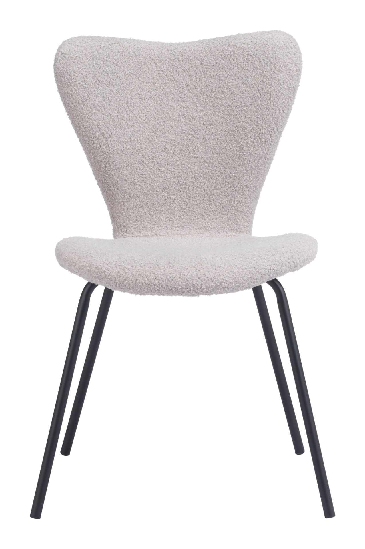 Light Gray Stackable Dining Chair with Powder Coated Steel Frame (Set of 2) 5 Light Gray Stackable Dining Chair with Powder Coated Steel Frame (Set of 2) - Image 5
