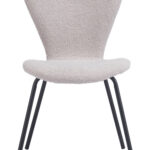 Light Gray Stackable Dining Chair with Powder Coated Steel Frame (Set of 2) 14 Light Gray Stackable Dining Chair with Powder Coated Steel Frame (Set of 2)