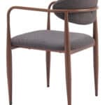 Industrial Steel Dining Chair with Performance Fabric Upholstery Truffle Gray (Set of 2) 16 Industrial Steel Dining Chair with Performance Fabric Upholstery Truffle Gray (Set of 2)