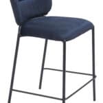 Velvet Upholstered Counter Stool with Footrest in Blue (Set of 2) 13 Velvet Upholstered Counter Stool with Footrest in Blue (Set of 2)