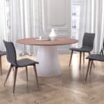 Mid-Century Modern Gray Dining Chair with Walnut Wood Legs (Set of 2) 8 Mid-Century Modern Gray Dining Chair with Walnut Wood Legs (Set of 2)
