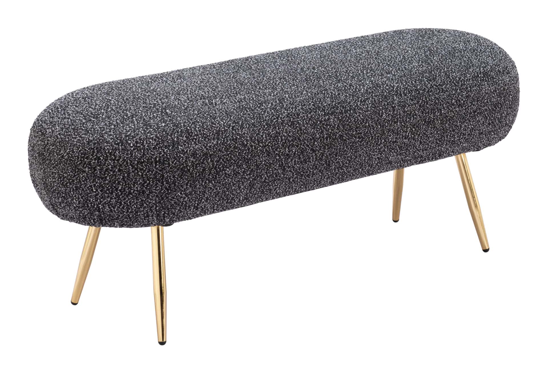 Velvet Black Bench with Steel Legs, Modern Design, Seats 2 1 Velvet Black Bench with Steel Legs, Modern Design, Seats 2