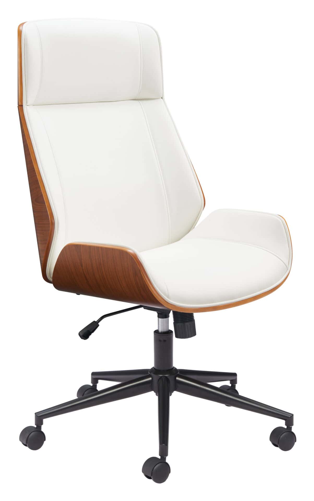 Modern White High Back Office Chair with Adjustable Height 1 Modern White High Back Office Chair with Adjustable Height