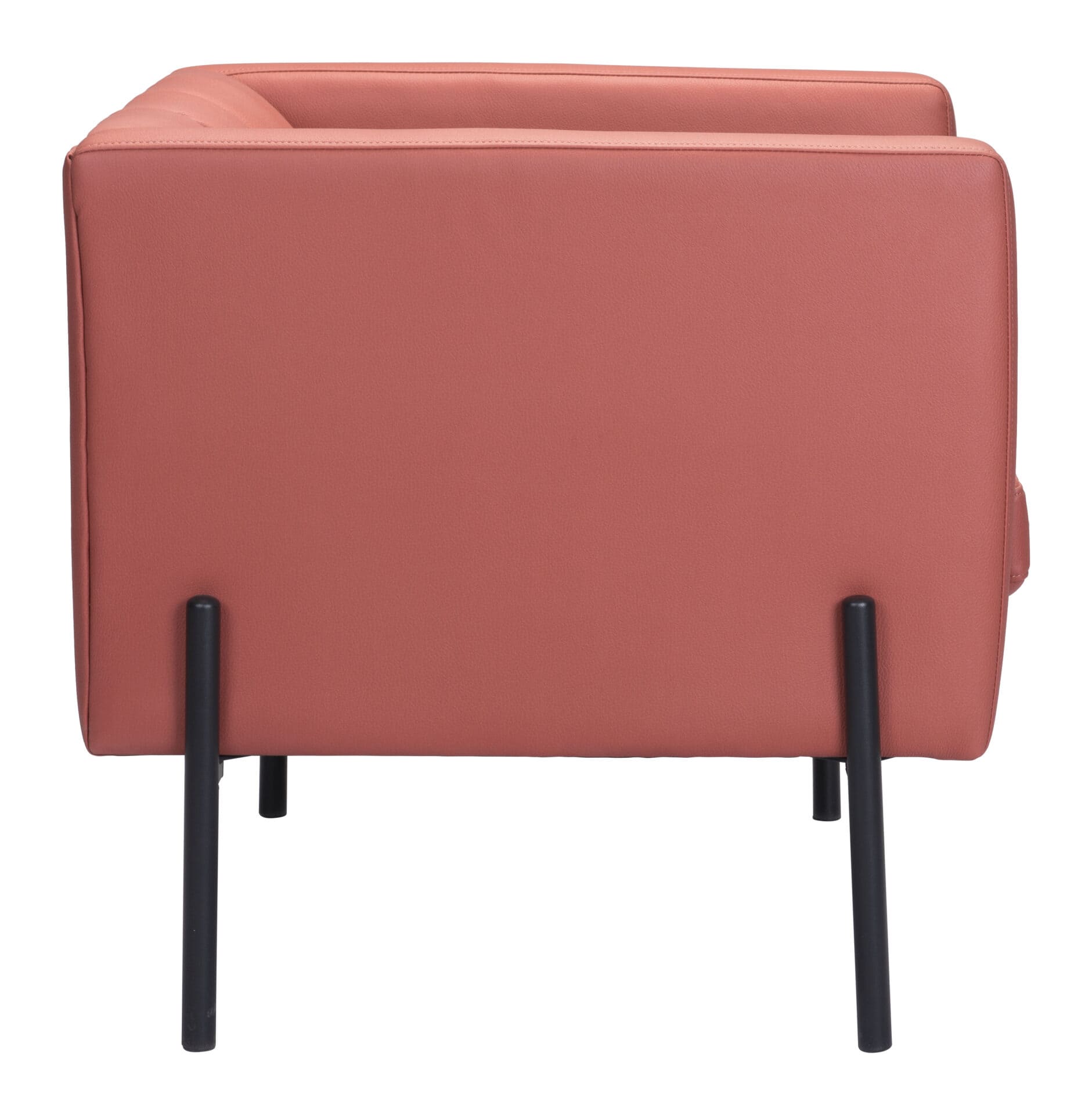 Mid-Century Modern Faux Leather Accent Chair with Steel Frame Brown 4 Mid-Century Modern Faux Leather Accent Chair with Steel Frame Brown - Image 4