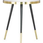 Gold & Black Round Side Table with Mirror Top 12 Gold & Black Round Side Table with Mirror Top