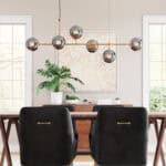 Gold-Plated Ceiling Lamp with Smoked Glass Shades 16 Gold-Plated Ceiling Lamp with Smoked Glass Shades