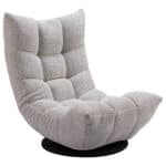 Ash Gray Tufted Swivel Accent Chair with Adjustable Height 10 Ash Gray Tufted Swivel Accent Chair with Adjustable Height