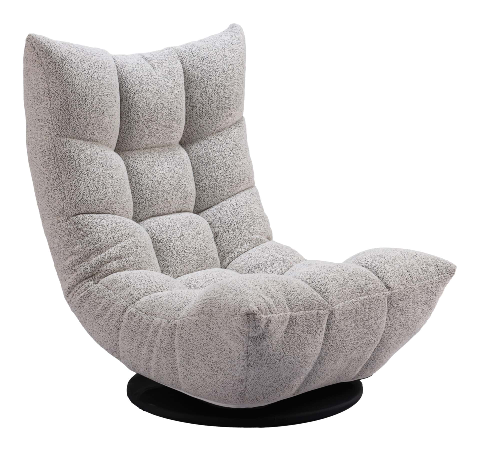 Ash Gray Tufted Swivel Accent Chair with Adjustable Height 1 Ash Gray Tufted Swivel Accent Chair with Adjustable Height